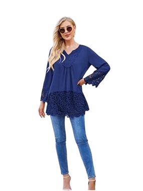 New W Tags SoTeer Loose Fit Flare Sleeve Floral Lace Blouse Size M